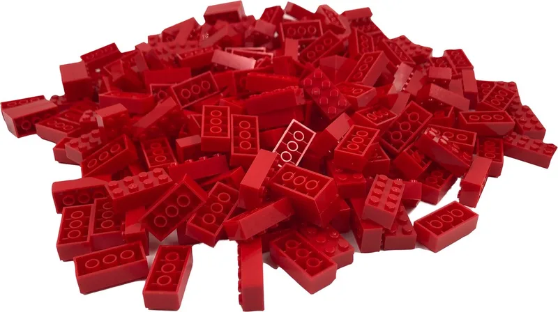 100 Bouwstenen 2x4 | Compatibel met Lego Classic | Keuze uit vele kleuren | SmallBricks von SmallBricks in Rood – Produktfoto