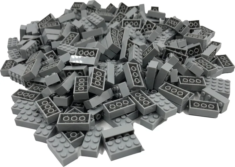 100 Bouwstenen 2x4 | Compatibel met Lego Classic | Keuze uit vele kleuren | SmallBricks de SmallBricks en Lichtgrijs – photo du produit