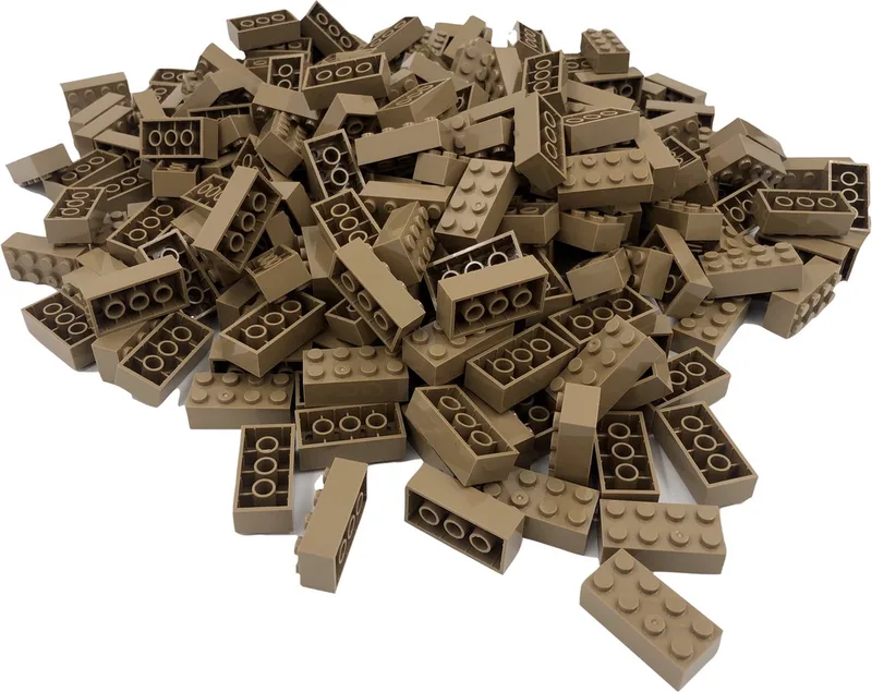 100 Bouwstenen 2x4 | Compatibel met Lego Classic | Keuze uit vele kleuren | SmallBricks van SmallBricks in Donkertan – productfoto