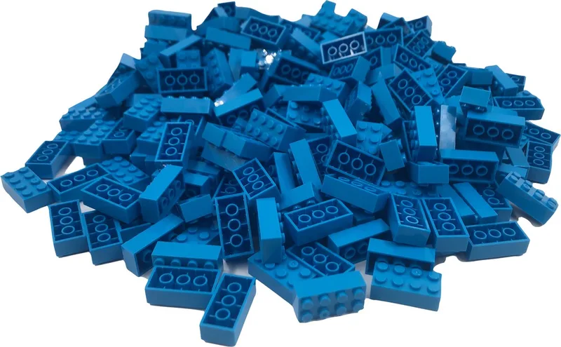 100 Bouwstenen 2x4 | Compatibel met Lego Classic | Keuze uit vele kleuren | SmallBricks van SmallBricks in Hemelsblauw – productfoto