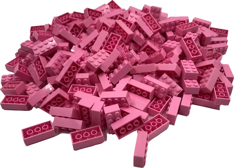 100 Bouwstenen 2x4 | Compatibel met Lego Classic | Keuze uit vele kleuren | SmallBricks by SmallBricks in Roze – product photo