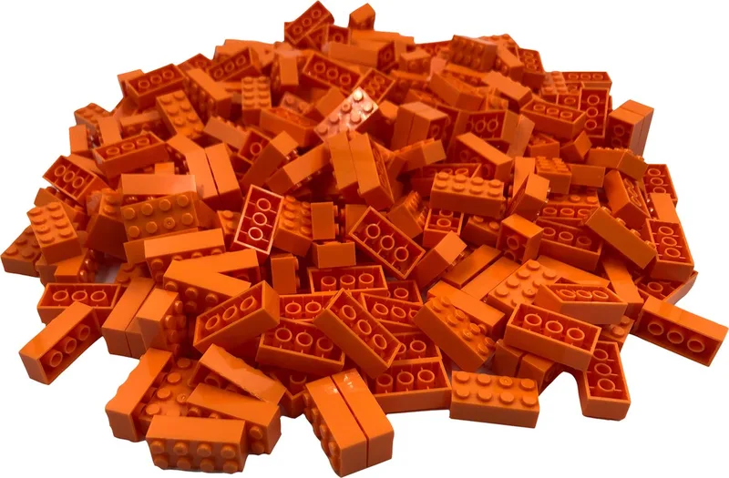 100 Bouwstenen 2x4 | Compatibel met Lego Classic | Keuze uit vele kleuren | SmallBricks by SmallBricks in Oranje – product photo