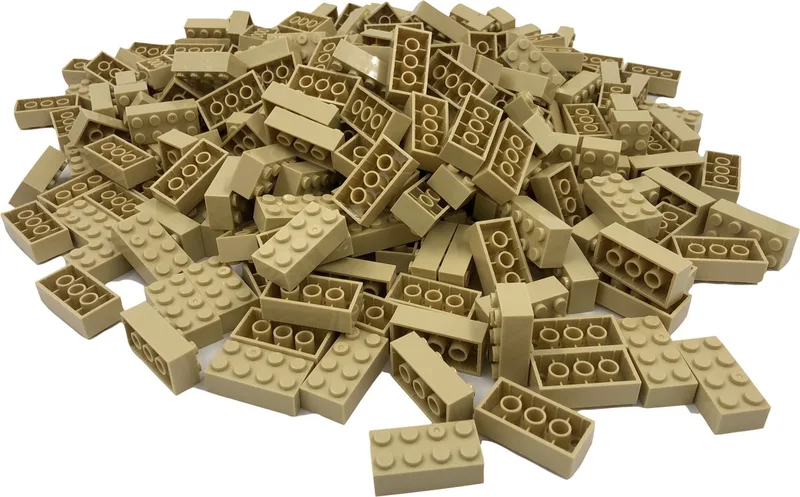 100 Bouwstenen 2x4 | Compatibel met Lego Classic | Keuze uit vele kleuren | SmallBricks von SmallBricks in Tan – Produktfoto