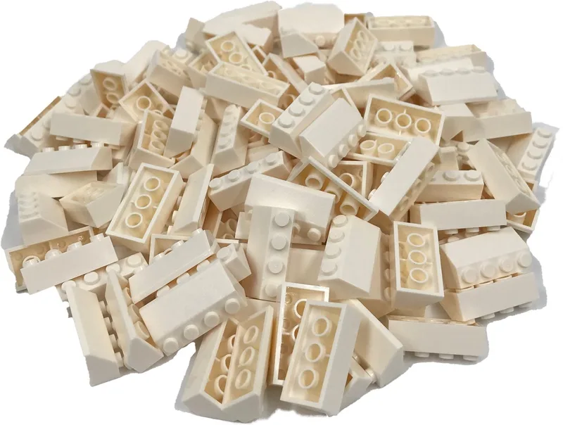 100 Bouwstenen 2x4 dakpan 45 graden | Compatibel met Lego Classic | Keuze uit vele kleuren | SmallBricks de SmallBricks en Wit – photo du produit