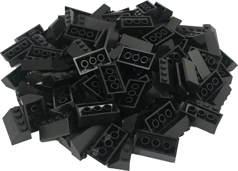 100 Bouwstenen 2x4 dakpan 45 graden | Compatibel met Lego Classic | Keuze uit vele kleuren | SmallBricks von SmallBricks in Zwart – Produktfoto