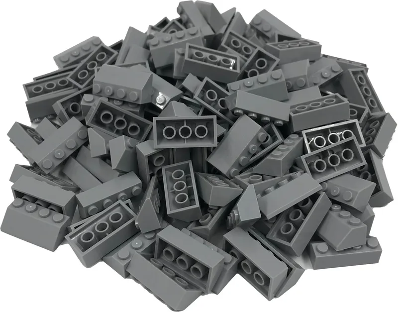100 Bouwstenen 2x4 dakpan 45 graden | Compatibel met Lego Classic | Keuze uit vele kleuren | SmallBricks van SmallBricks in Lichtgrijs – productfoto