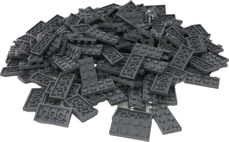 100 Bouwstenen 2x4 plate | Compatibel met Lego Classic | Keuze uit vele kleuren | SmallBricks van SmallBricks in Donkergrijs – productfoto