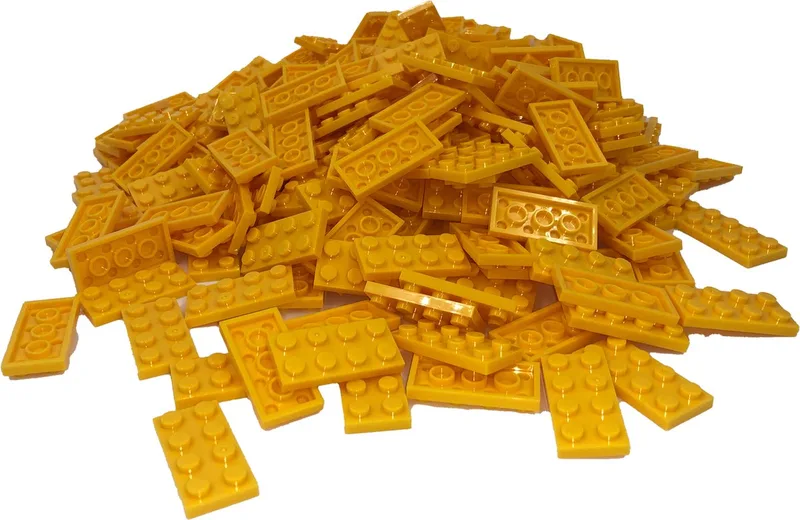 100 Bouwstenen 2x4 plate | Compatibel met Lego Classic | Keuze uit vele kleuren | SmallBricks by SmallBricks in Geel – product photo