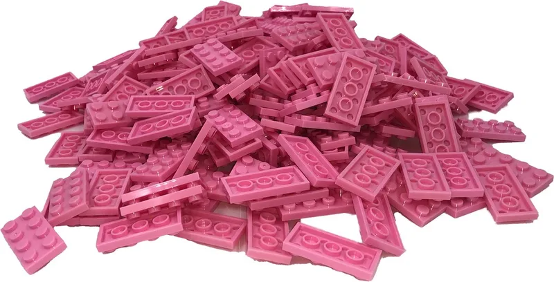 100 Bouwstenen 2x4 plate | Compatibel met Lego Classic | Keuze uit vele kleuren | SmallBricks by SmallBricks in Roze – product photo