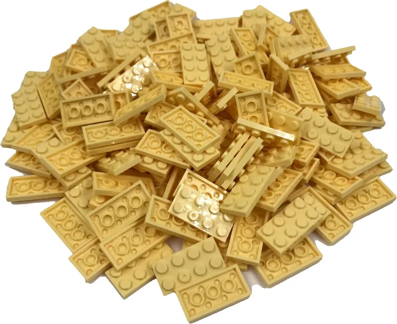 100 Bouwstenen 2x4 plate | Compatibel met Lego Classic | Keuze uit vele kleuren | SmallBricks by SmallBricks in Lichtgeel – product photo