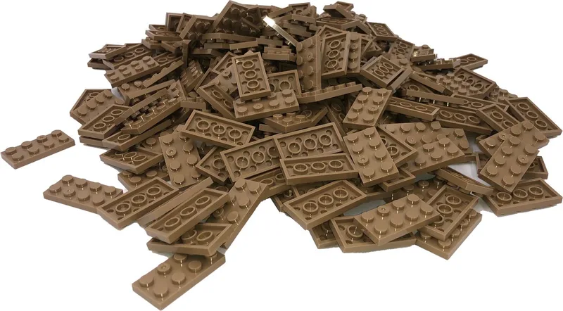 100 Bouwstenen 2x4 plate | Compatibel met Lego Classic | Keuze uit vele kleuren | SmallBricks by SmallBricks in Donkertan – product photo