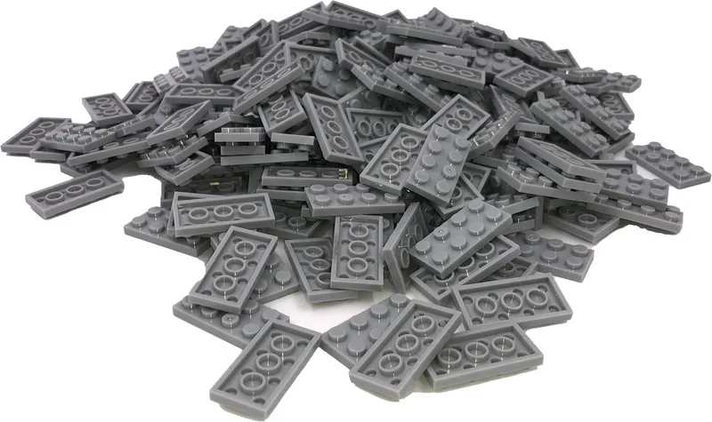 100 Bouwstenen 2x4 plate | Compatibel met Lego Classic | Keuze uit vele kleuren | SmallBricks by SmallBricks in Lichtgrijs – product photo