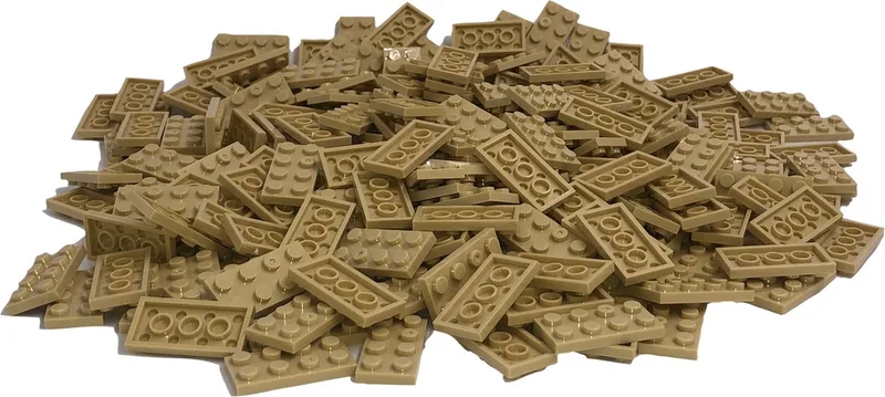 100 Bouwstenen 2x4 plate | Compatibel met Lego Classic | Keuze uit vele kleuren | SmallBricks by SmallBricks in Tan – product photo