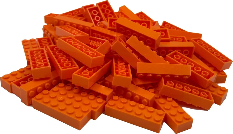 100 Bouwstenen 2x6 | Compatibel met Lego Classic | Keuze uit vele kleuren | SmallBricks de SmallBricks en Oranje – photo du produit