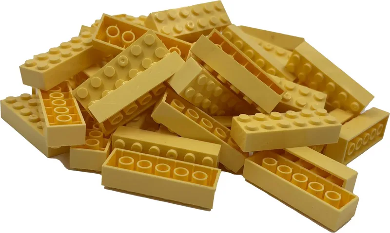 100 Bouwstenen 2x6 | Compatibel met Lego Classic | Keuze uit vele kleuren | SmallBricks van SmallBricks in Lichtgeel – productfoto