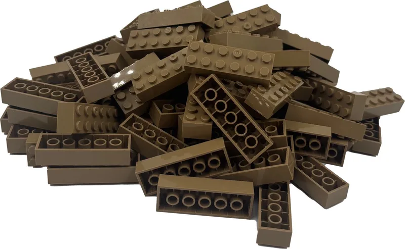 100 Bouwstenen 2x6 | Compatibel met Lego Classic | Keuze uit vele kleuren | SmallBricks by SmallBricks in Donkertan – product photo