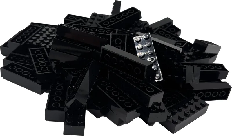 100 Bouwstenen 2x6 | Compatibel met Lego Classic | Keuze uit vele kleuren | SmallBricks de SmallBricks en Zwart – photo du produit