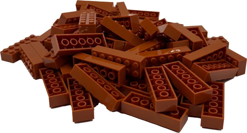 100 Bouwstenen 2x6 | Compatibel met Lego Classic | Keuze uit vele kleuren | SmallBricks by SmallBricks in Koffie – product photo