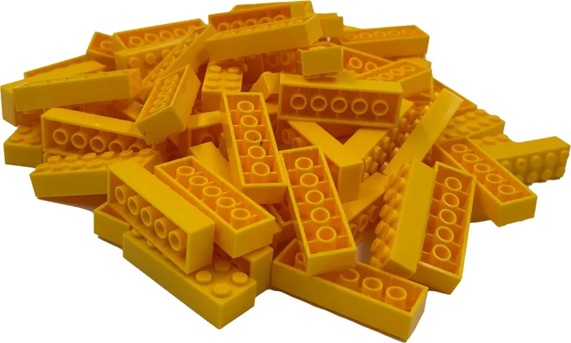 100 Bouwstenen 2x6 | Compatibel met Lego Classic | Keuze uit vele kleuren | SmallBricks by SmallBricks in Geel – product photo