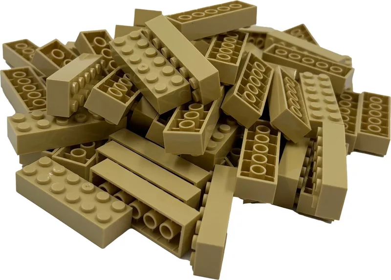 100 Bouwstenen 2x6 | Compatibel met Lego Classic | Keuze uit vele kleuren | SmallBricks von SmallBricks in Tan – Produktfoto