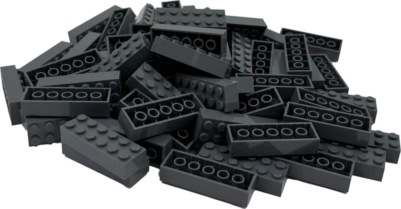 100 Bouwstenen 2x6 | Compatibel met Lego Classic | Keuze uit vele kleuren | SmallBricks de SmallBricks en Donkergrijs – photo du produit