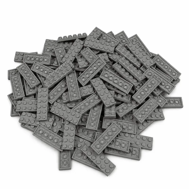 100 Bouwstenen 2x6 plate | Compatibel met Lego Classic | Keuze uit vele kleuren | SmallBricks by SmallBricks in Lichtgrijs – product photo