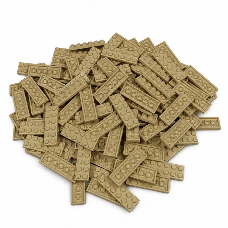 100 Bouwstenen 2x6 plate | Compatibel met Lego Classic | Keuze uit vele kleuren | SmallBricks by SmallBricks in Tan – product photo