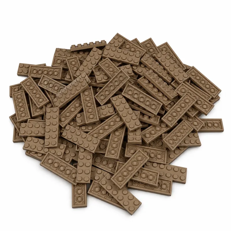 100 Bouwstenen 2x6 plate | Compatibel met Lego Classic | Keuze uit vele kleuren | SmallBricks by SmallBricks in Donkertan – product photo