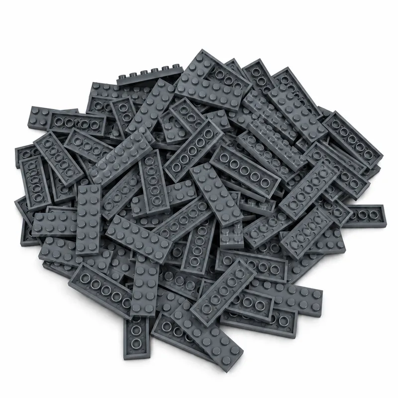 100 Bouwstenen 2x6 plate | Compatibel met Lego Classic | Keuze uit vele kleuren | SmallBricks van SmallBricks in Donkergrijs – productfoto