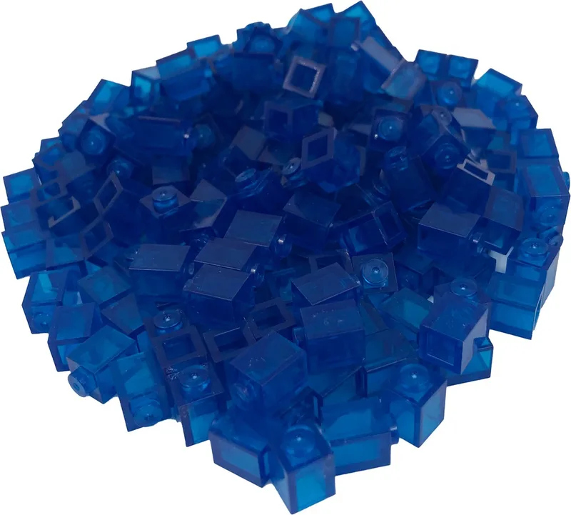 200 Bouwstenen 1x1 | Compatibel met Lego Classic | Keuze uit vele kleuren | SmallBricks van SmallBricks in Transparant Blauw – productfoto