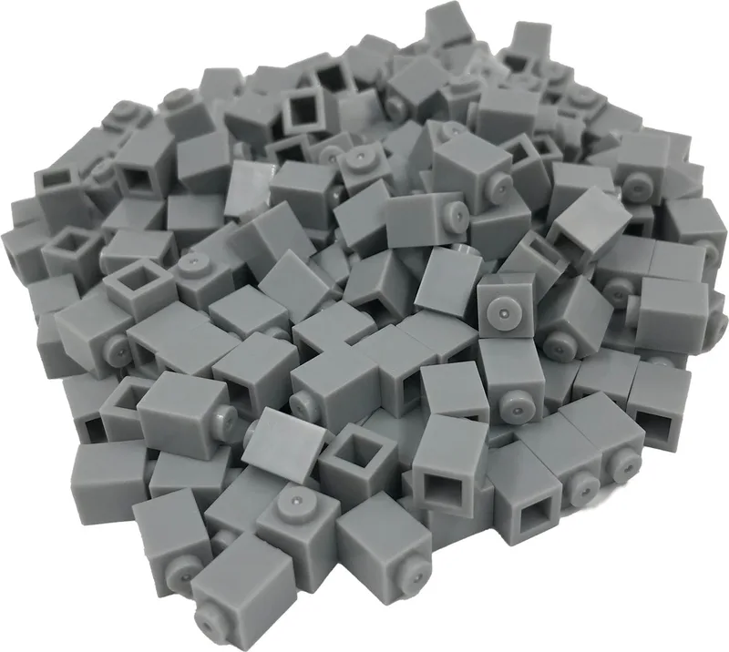 200 Bouwstenen 1x1 | Compatibel met Lego Classic | Keuze uit vele kleuren | SmallBricks de SmallBricks en Lichtgrijs – photo du produit