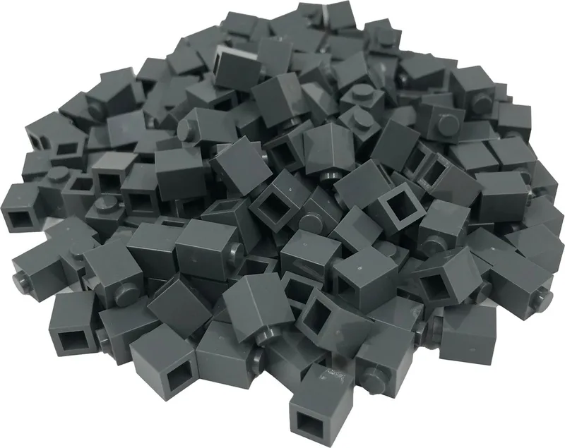 200 Bouwstenen 1x1 | Compatibel met Lego Classic | Keuze uit vele kleuren | SmallBricks de SmallBricks en Donkergrijs – photo du produit