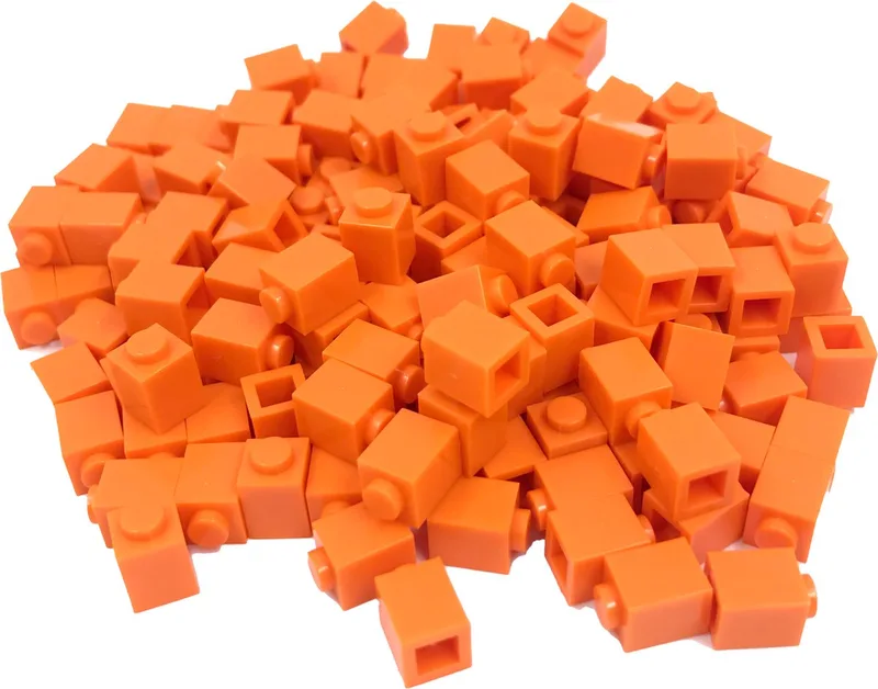 200 Bouwstenen 1x1 | Compatibel met Lego Classic | Keuze uit vele kleuren | SmallBricks de SmallBricks en Oranje – photo du produit