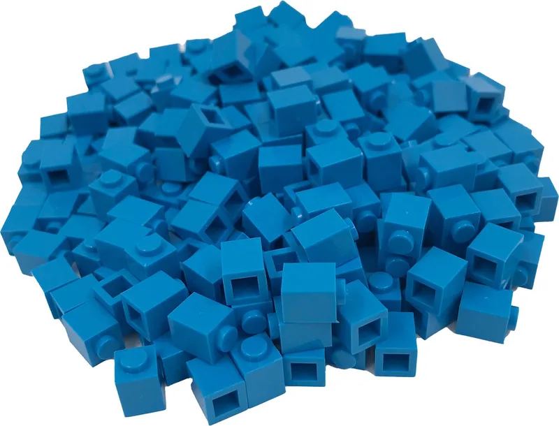 200 Bouwstenen 1x1 | Compatibel met Lego Classic | Keuze uit vele kleuren | SmallBricks by SmallBricks in Hemelsblauw – product photo