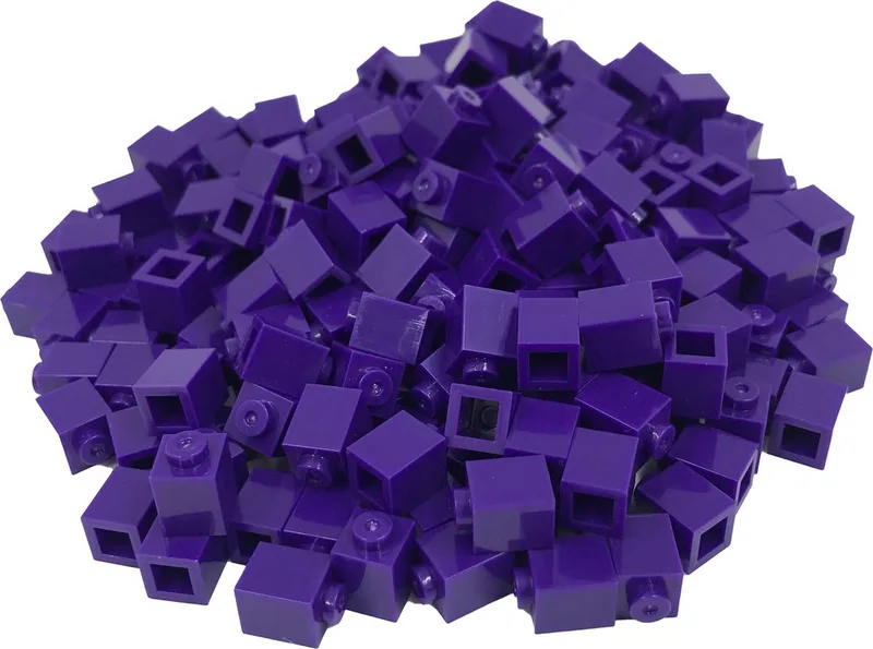 200 Bouwstenen 1x1 | Compatibel met Lego Classic | Keuze uit vele kleuren | SmallBricks van SmallBricks in Paars – productfoto