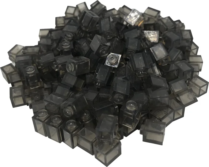 200 Bouwstenen 1x1 | Compatibel met Lego Classic | Keuze uit vele kleuren | SmallBricks de SmallBricks en Transparant Zwart – photo du produit