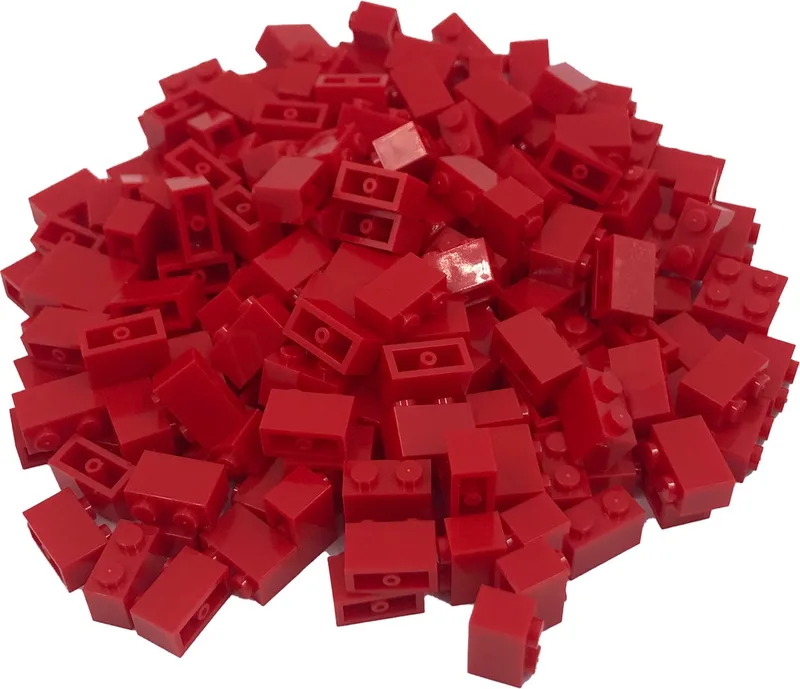 200 Bouwstenen 1x2 | Compatibel met Lego Classic | Keuze uit vele kleuren | SmallBricks von SmallBricks in Rood – Produktfoto