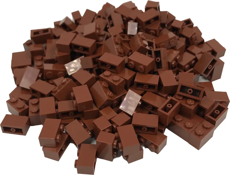 200 Bouwstenen 1x2 | Compatibel met Lego Classic | Keuze uit vele kleuren | SmallBricks van SmallBricks in Bruin – productfoto