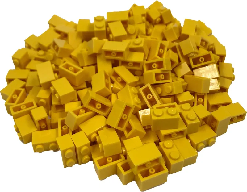 200 Bouwstenen 1x2 | Compatibel met Lego Classic | Keuze uit vele kleuren | SmallBricks by SmallBricks in Geel – product photo