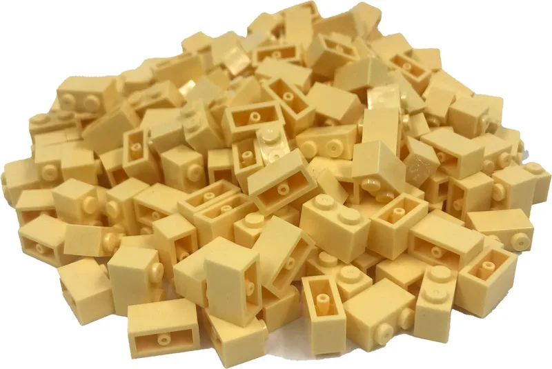 200 Bouwstenen 1x2 | Compatibel met Lego Classic | Keuze uit vele kleuren | SmallBricks by SmallBricks in Lichtgeel – product photo
