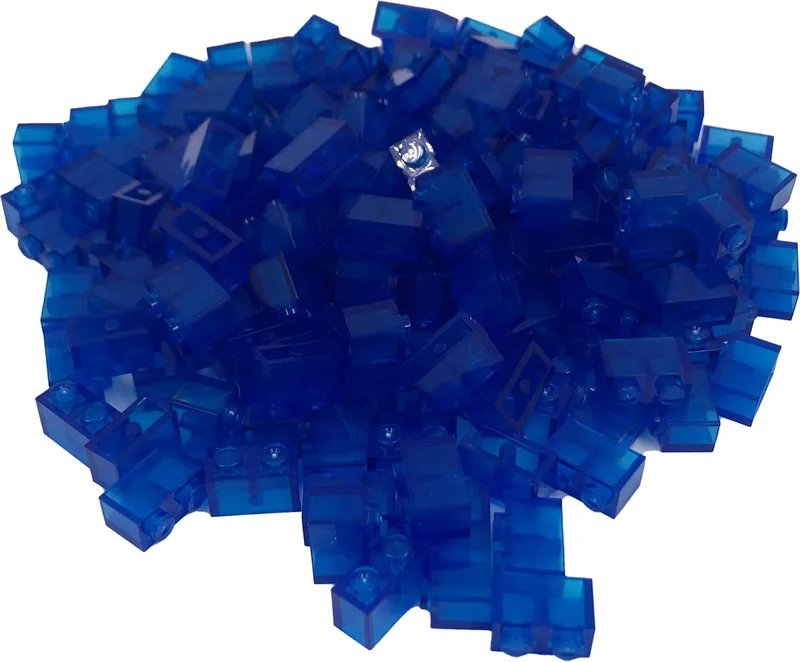 200 Bouwstenen 1x2 | Compatibel met Lego Classic | Keuze uit vele kleuren | SmallBricks by SmallBricks in Transparant Blauw – product photo