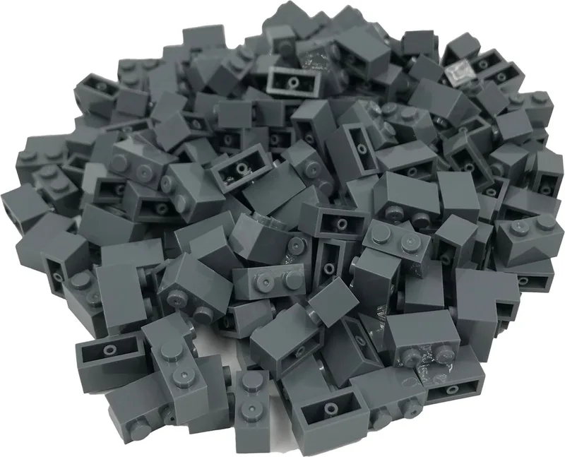 200 Bouwstenen 1x2 | Compatibel met Lego Classic | Keuze uit vele kleuren | SmallBricks de SmallBricks en Donkergrijs – photo du produit