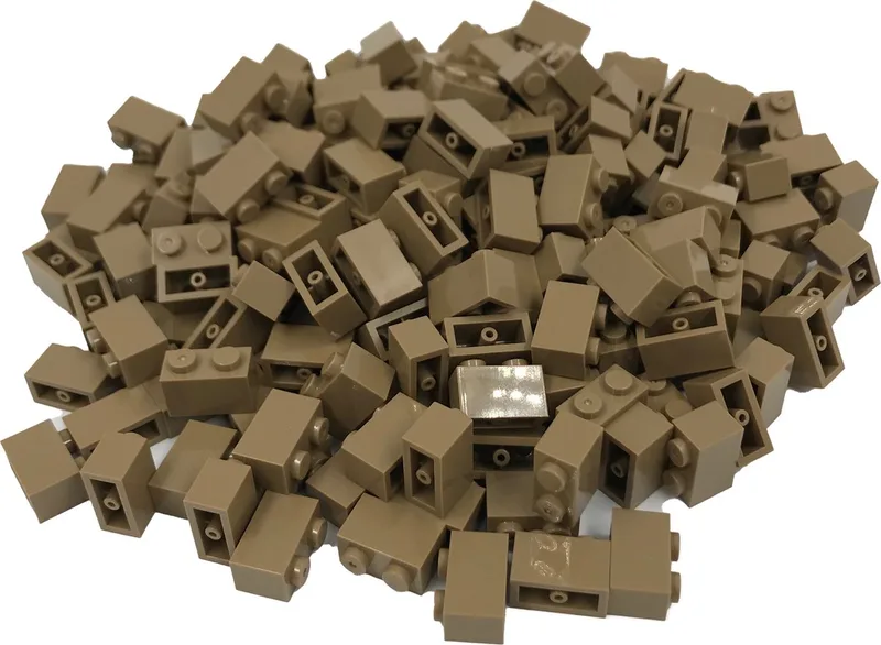 200 Bouwstenen 1x2 | Compatibel met Lego Classic | Keuze uit vele kleuren | SmallBricks van SmallBricks in Donkertan – productfoto