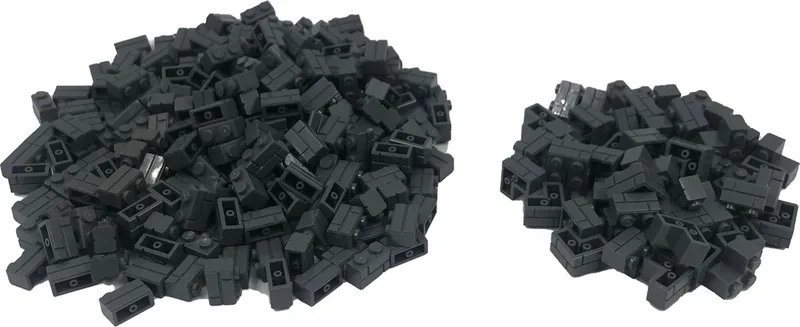 200 Bouwstenen 1x2 steenmotief + 50 hoekstukken | Compatibel met Lego Classic | Keuze uit vele kleuren | SmallBricks von SmallBricks in Donkergrijs – Produktfoto