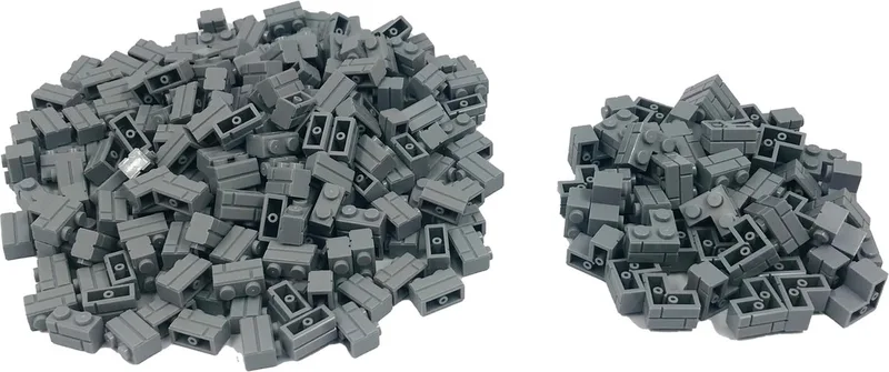 200 Bouwstenen 1x2 steenmotief + 50 hoekstukken | Compatibel met Lego Classic | Keuze uit vele kleuren | SmallBricks van SmallBricks in Lichtgrijs – productfoto