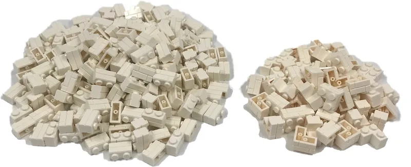 200 Bouwstenen 1x2 steenmotief + 50 hoekstukken | Compatibel met Lego Classic | Keuze uit vele kleuren | SmallBricks von SmallBricks in Wit – Produktfoto