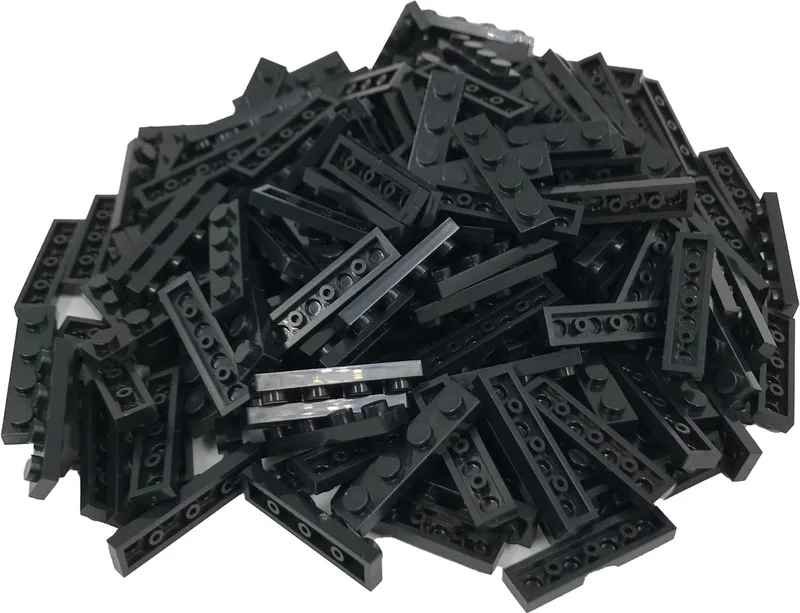 200 Bouwstenen 1x4 plate | Compatibel met Lego Classic | Keuze uit vele kleuren | SmallBricks by SmallBricks in Zwart – product photo