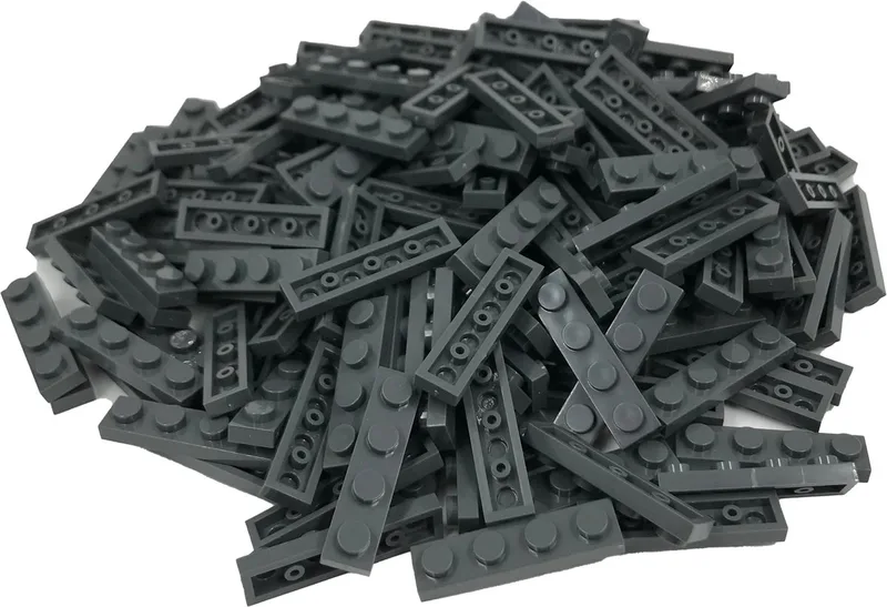 200 Bouwstenen 1x4 plate | Compatibel met Lego Classic | Keuze uit vele kleuren | SmallBricks von SmallBricks in Donkergrijs – Produktfoto