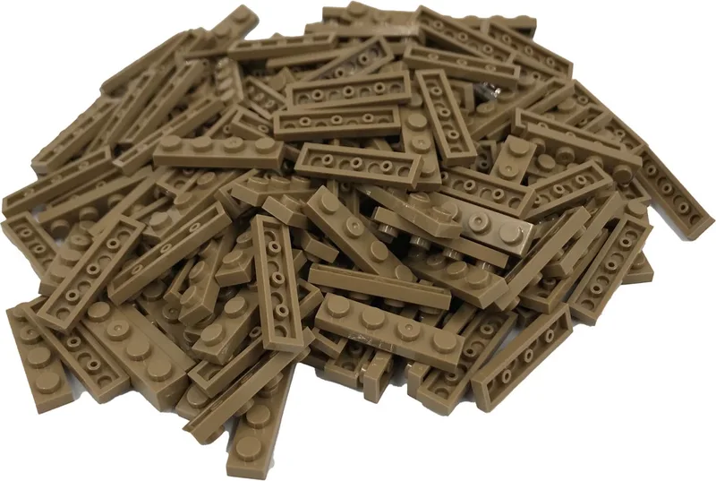 200 Bouwstenen 1x4 plate | Compatibel met Lego Classic | Keuze uit vele kleuren | SmallBricks von SmallBricks in Donkertan – Produktfoto