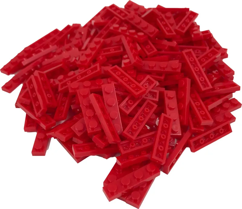 200 Bouwstenen 1x4 plate | Compatibel met Lego Classic | Keuze uit vele kleuren | SmallBricks von SmallBricks in Rood – Produktfoto